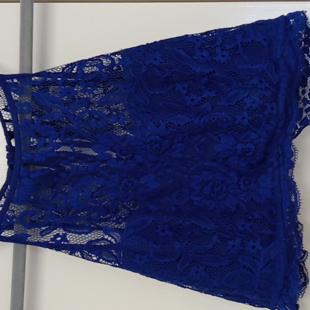 Royal Blue Lace Crop Top